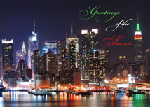 Waterfront Lights New York  City Christmas Card