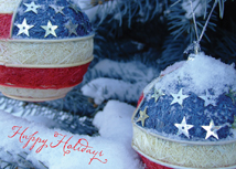 Patriotic Ornaments Christmas Greeting Card