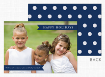 Navy Banners & Dots Holiday Photo Card