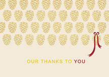 Golden Thanks Holiday Cards