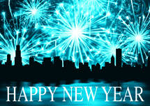 Night Lights New Year's Cards