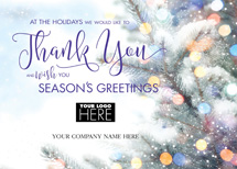Glowing Thanks Holiday Logo Cards