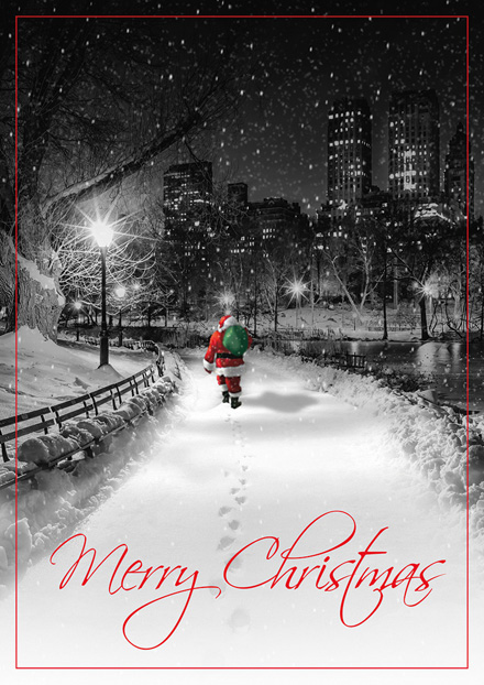 Midnight Santa Christmas Cards