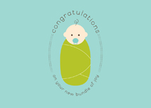 Bundle of Joy Congratulations Greeting Cards